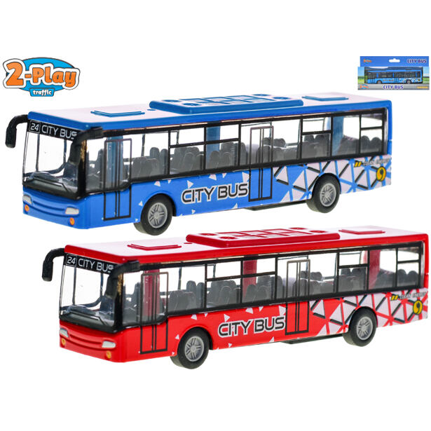 2-Play Traffic Autobus 15cm kovový, 2 barvy