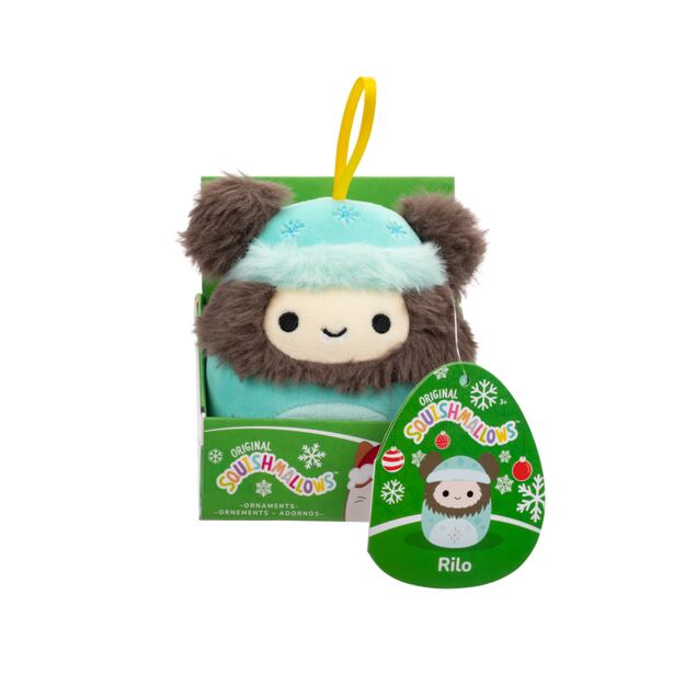SQUISHMALLOWS Vianočná ozdoba Yeti v zimnej kombinéze - Rilo, 10 cm
