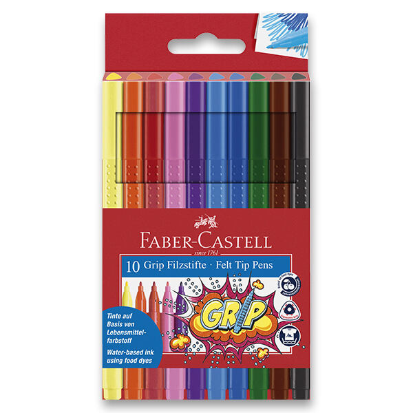 FABER-CASTELL Dětské fixy Grip 10 barev