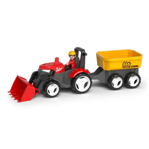 Efko Igráček ECO MultiGO Red Zetor Traktor mit Pflugschar, Anhänger, Igráček