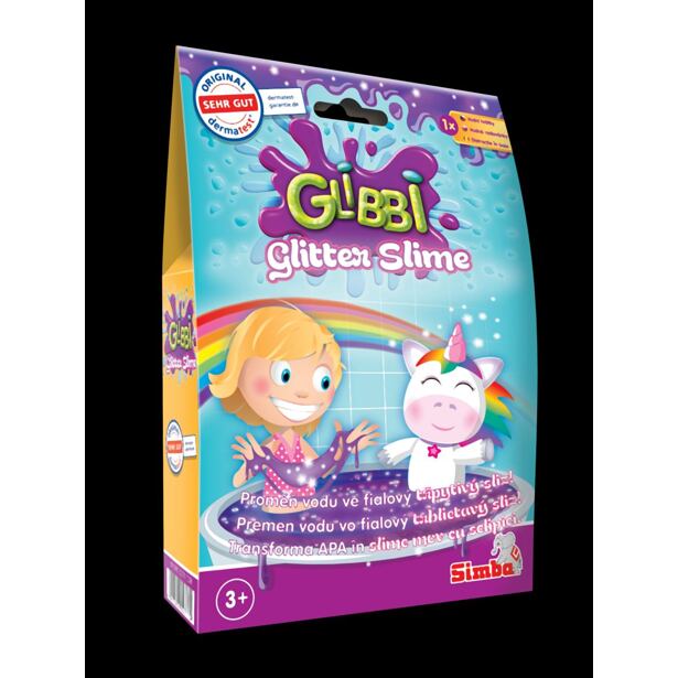 Simba Glibbi Glitter Slime Sliz, fialový třpytivý