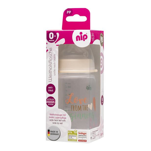 NIP Fľaša PP, široká, silikón-M, 260, uni