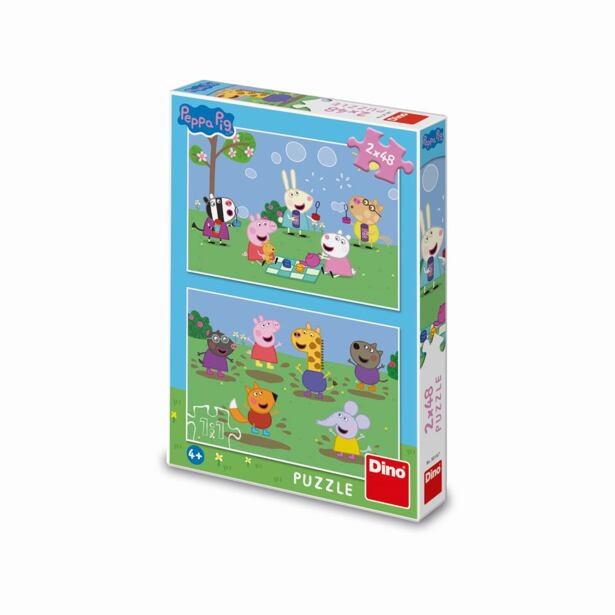 Dino Peppa Pig a kamaráti 2x48 dielikov Puzzle