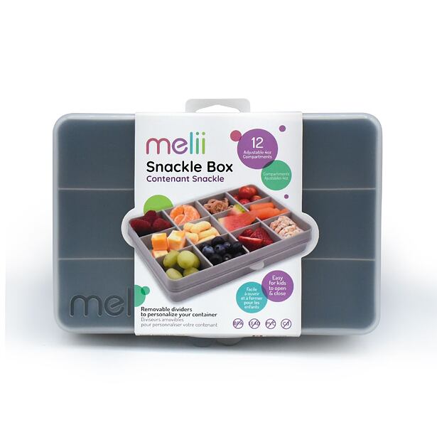 Snackle Box krabička na svačinu 1368 ml - šedá