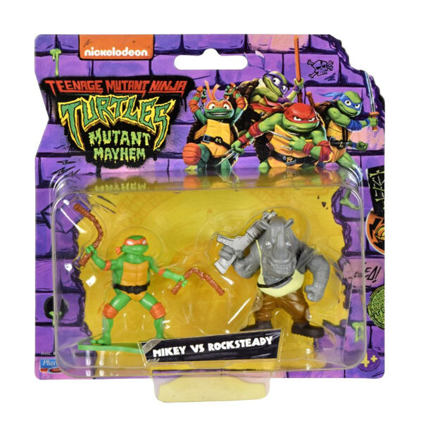 Orbico Teenage Mutant Ninja Turtles - Minifigurky želvy NINGA, 2 ks v balení, Mikey vs Rocksteady