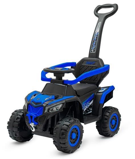 Detské elektrické odrážadlo Baby Mix Ruggy s vodiacou tyčou modrou