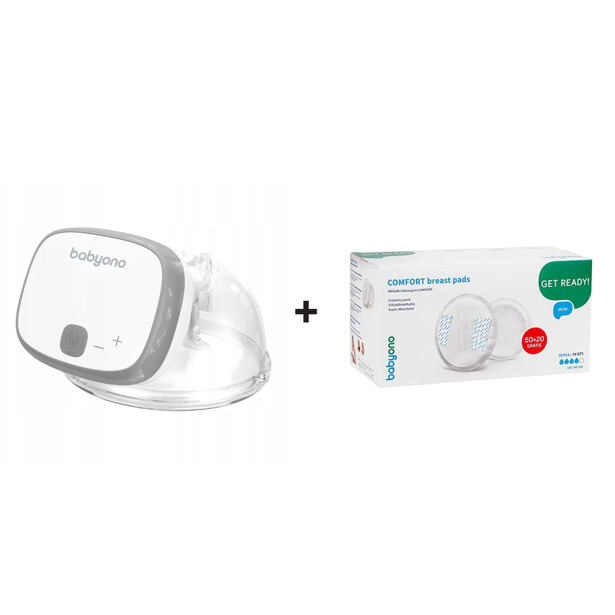 BabyOno SET Elektrická odsávačka SHELLY + Vložky do podprsenky COMFORT 70ks