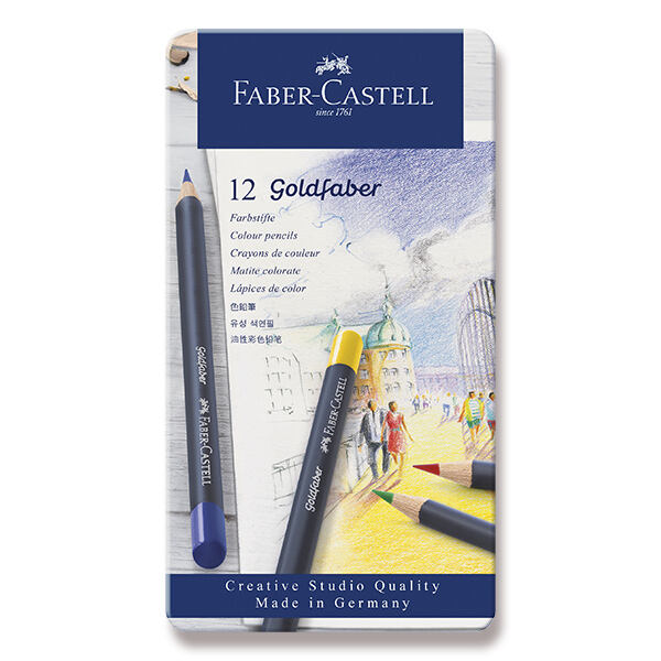 FABER-CASTELL Pastelky  Goldfaber, 12 barev, plechová krabička