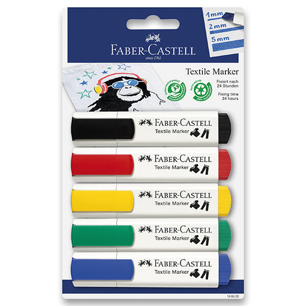 FABER-CASTELL Popisovače na textil  5 základních barev