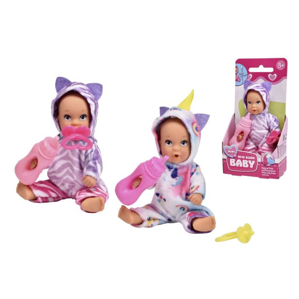 Simba New Born Baby Mini Bábika Onesie Fun 12 cm, 2 druhy