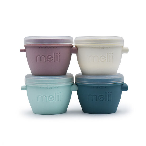 Melii Silikonové kelímky na potraviny Snap&Go 118 ml - 4ks - Luxe  pastelové
