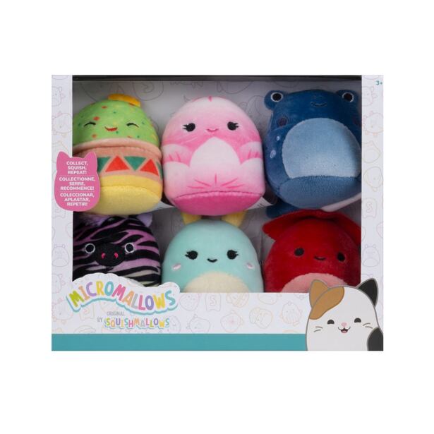 SQUISHMALLOWS Micromallows 6Pack - Oliheň, Mol, Guacamole, Zebra, Lotos, Ropucha