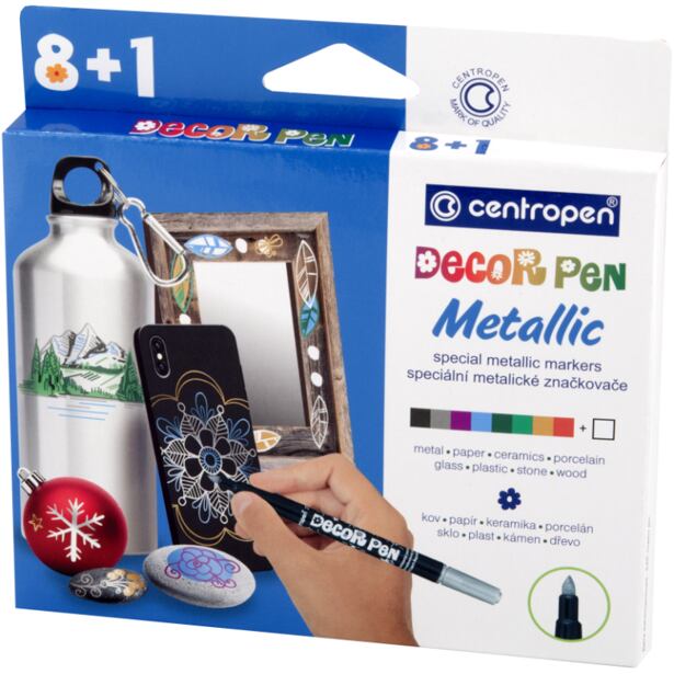 Centropen Značkovač 2737/8 + 1 Decor pen Metalic