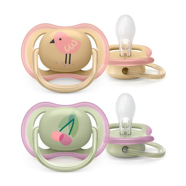 Philips AVENT Cumlík Ultra air Obrázok 0-6m dievča (čerešňa), 2 ks