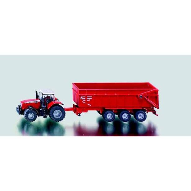 SIKU Farmer - Traktor Massey Ferguson s prívesom, mierka 1:87