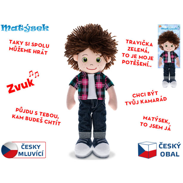 Panáčik Matýsek mäkké telo, česky hovoriaci ružový