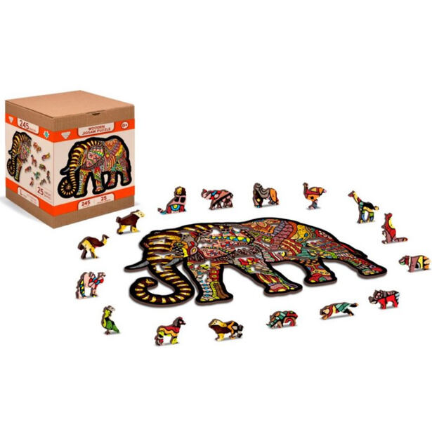 Wooden City Drevené Puzzle Slon L 200 dielikov
