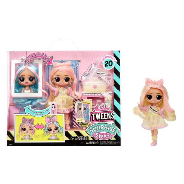 MGA LOL Surprise! Swap Tweens bábika a mini Tweens česacia hlava - Winnie