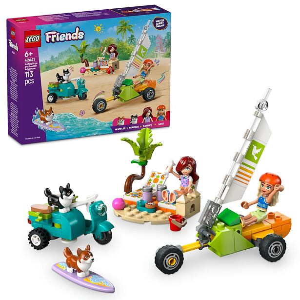 LEGO® Friends 42641 Dobrodružstvo so surfujúcimi psami a skútrom