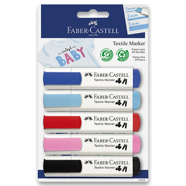 FABER-CASTELL Popisovače na textil 5 barev