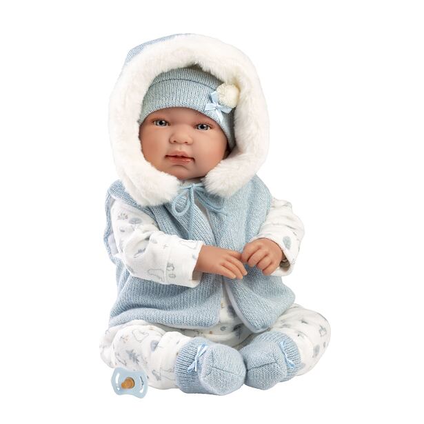Llorens 84485 NEW BORN realistická bábika bábätko so zvukmi a mäkkým látkovým telom 44 cm