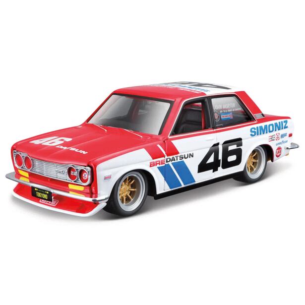 Maisto Design Tokyo Mods - BRE Datsun 510, rot-weiß mit Nummer 46, 1:24