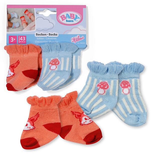 BABY born Ponožky pastelové (2 páry), 2 druhy, 43 cm