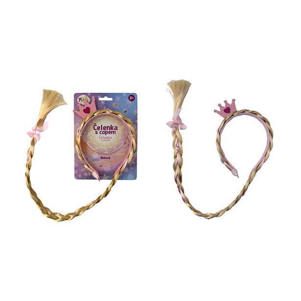 PLEJO Haarband mit Zopf, rosa