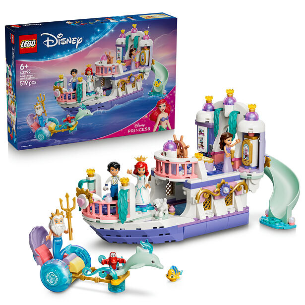 LEGO® │ Disney 43299 Arielina loď a kráľovská svadba