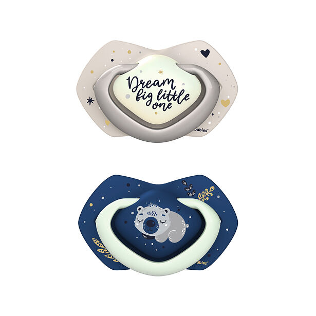 Canpol babies Set symetrických silikónových cumlíkov Light touch 0-6m SLEEPY KOALA modrý
