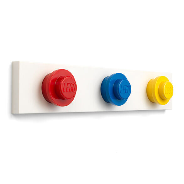 LEGO nástenný vešiak - červená, modrá, žltá