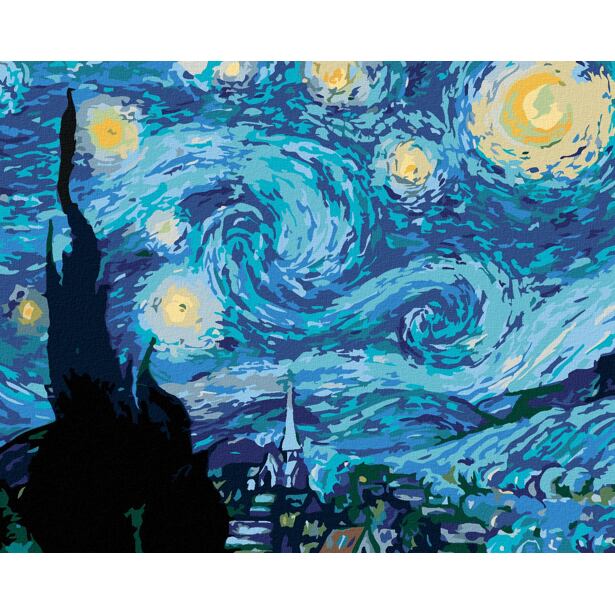Maľovanie podľa čísel - HVIEZDNÁ NOC (VAN GOGH)
