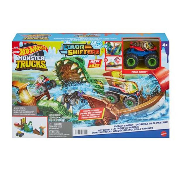 Mattel Hot Wheels Monster Truck Color Shifters Zúrivý krokodíl