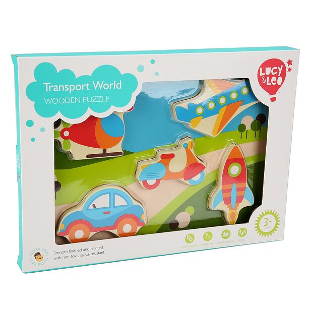 Lucy & Leo 229 Dopravní prostředky - dřevěné vkládací puzzle 6 dílů