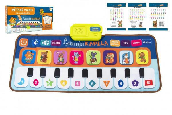 Teddies Elektronická hrací podložka pianko Zvířátka a jejich kapela 80x37cm
