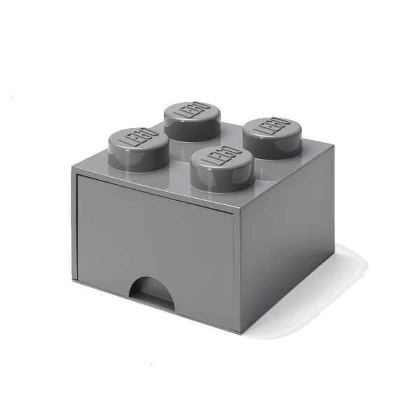 LEGO Úložný box 4 s šuplíkem - tmavě šedá