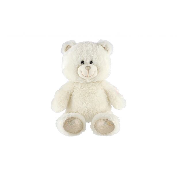 Teddies Rojko medvedík biely svietiaci s hudbou
