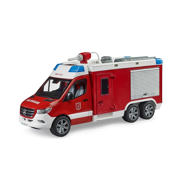 Bruder Mercedes Benz Sprinter - hasiči + pumpa, majáky