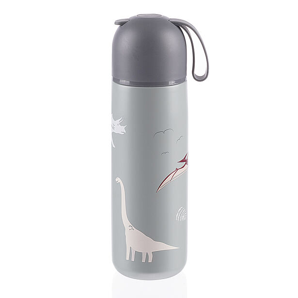Zopa Termoska na tekutiny se silikonovým držákem 400 ml - dino
