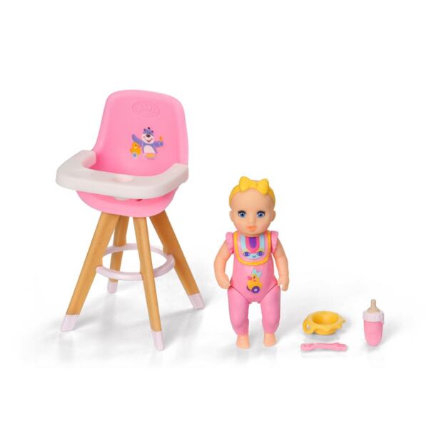 Zapf Creation BABY born Minis Sada s jídelní židličkou a panenkou