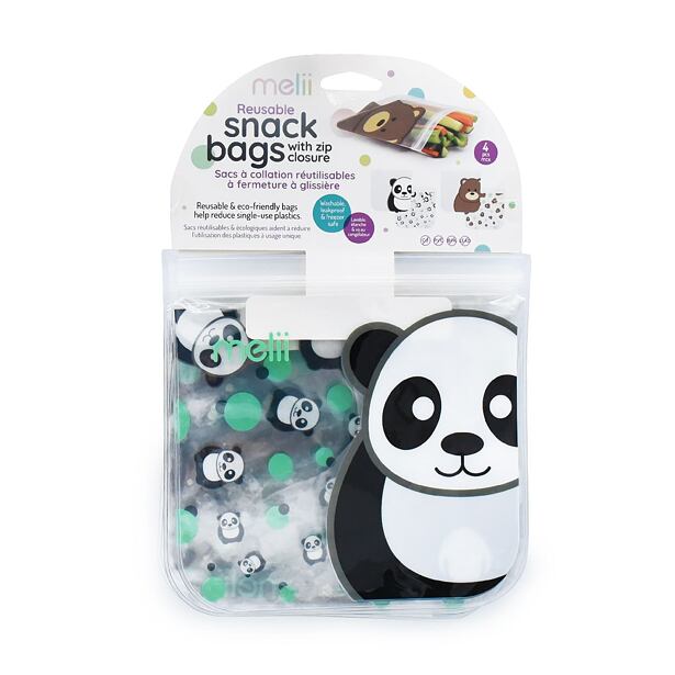 Opakovatelně použitelné sáčky na svačinu 4ks - Panda, Medvěd