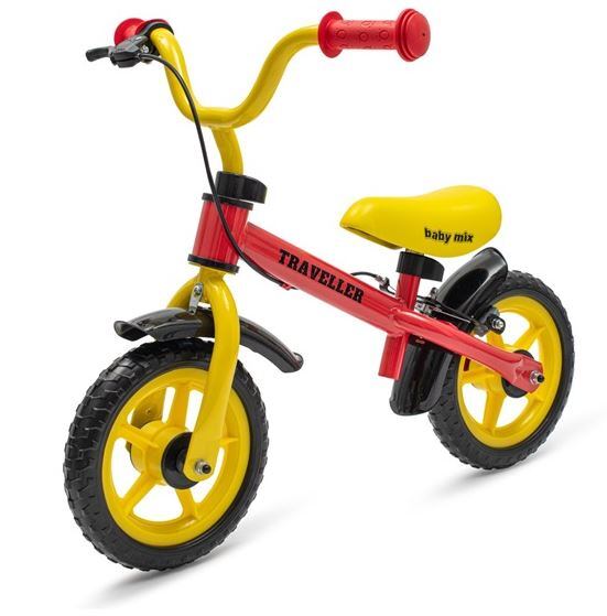 Dětské balanční kolo s brzdou Baby Mix Traveller červené
