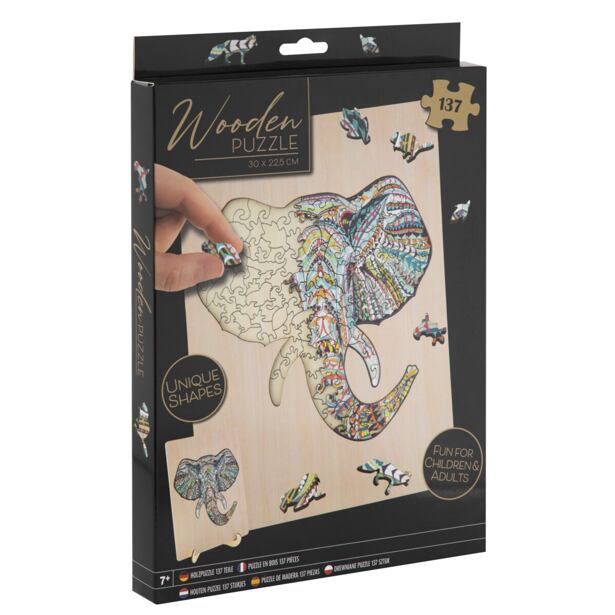 Dřevěné puzzle Slon 137ks