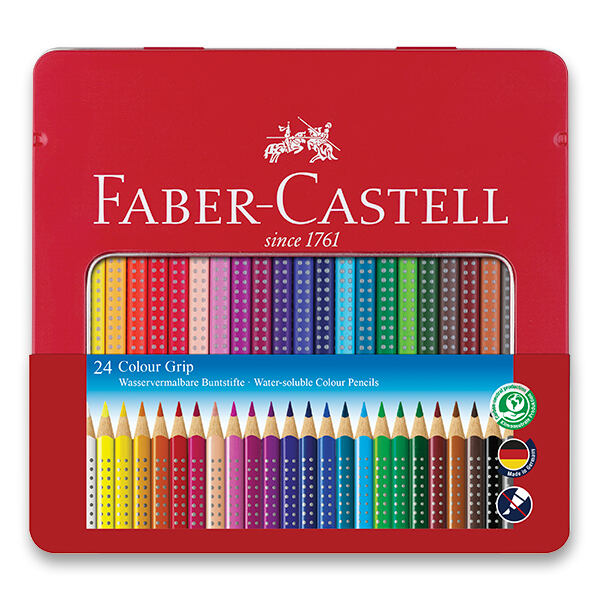 FABER-CASTELL Pastelky  Grip 2001, 24 barev, plechová krabička