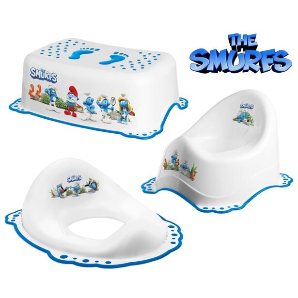 Maltex Set The Smurfs Nočník + Sedátko + Stupátko - bílá/modrá
