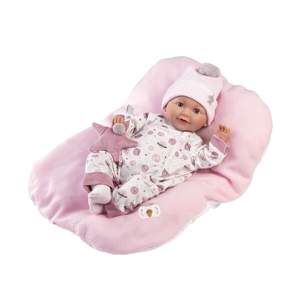 Llorens 74132 NEW BORN žmurkajúca realistická bábika bábätko so zvukmi a mäkkým látkovým telom 42 cm
