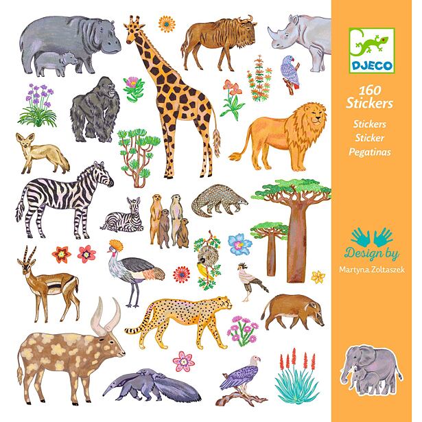 DJECO Samolepky Africké zvieratá