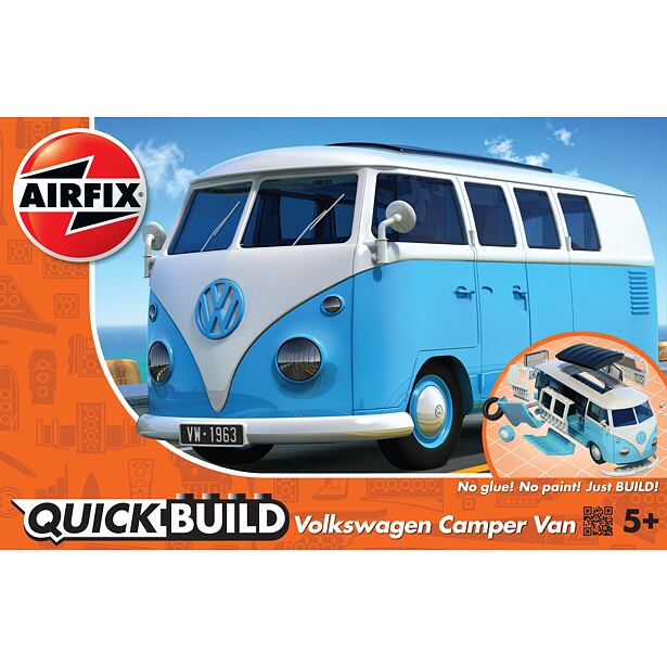 Airfix Schnellbauauto J6024 - VW Camper Van - blau