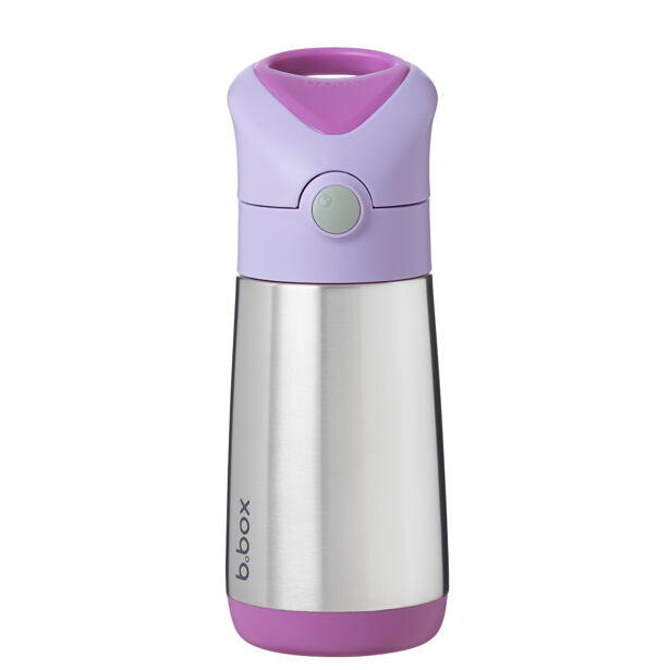 b.box Termos sticlă de băut cu pai 350 ml - zahăr prun