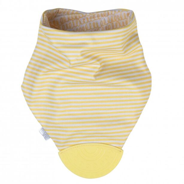 Saro Baby Wende-Lätzchen mit Beißring, gelb